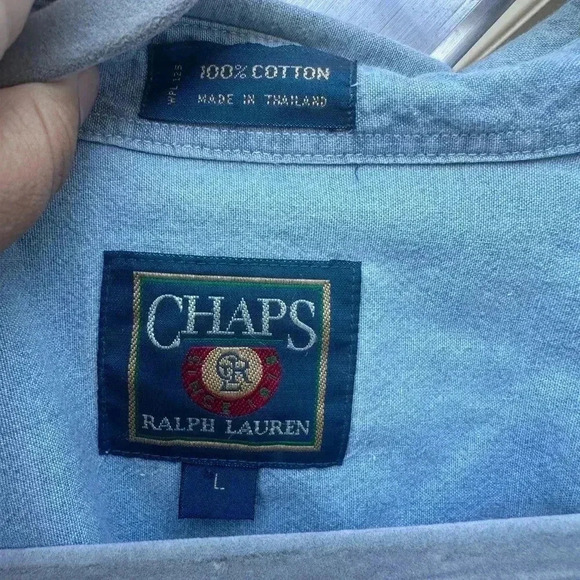 Short Sleeve Chaps Ralph Lauren Button Up Size Large - Picture 5 of 8